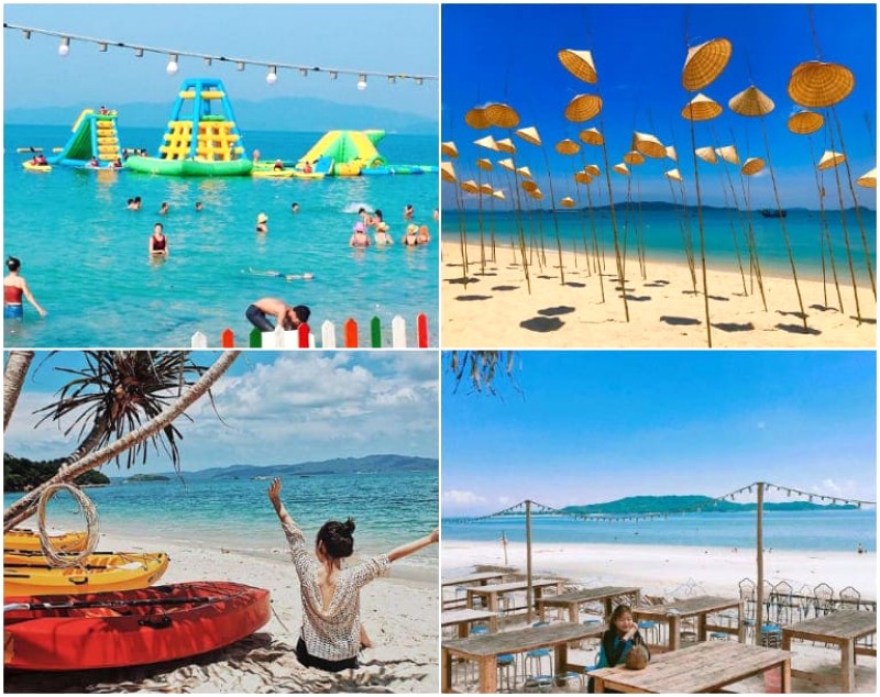 Bãi Vụng Tiên, với bờ cát dài và sóng to, là điểm vui chơi lý tưởng cho tour Cô Tô 2 ngày 1 đêm.